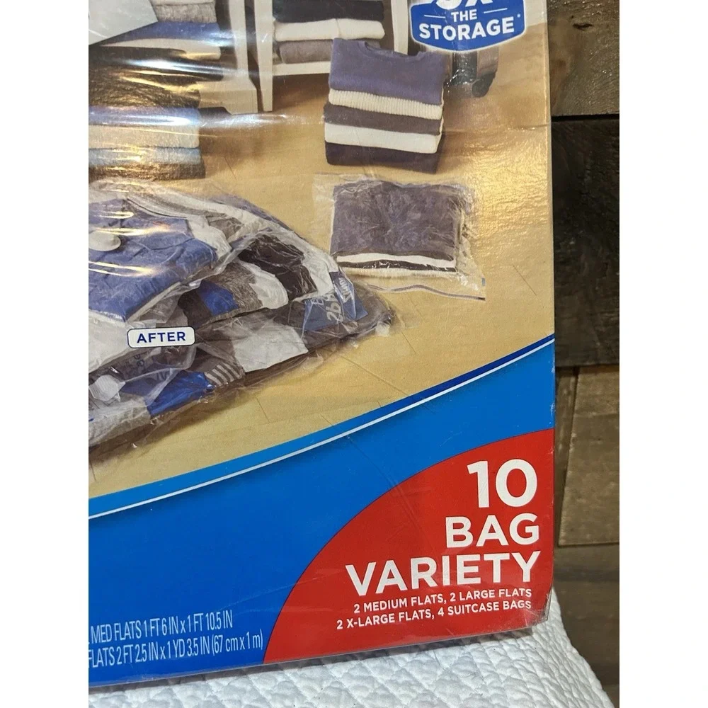 Ziploc Space Bag 10 Bag Variety Value Pack‎ Space Saver Organizer System